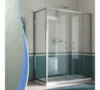 Box Doccia Angolare 75x120 cm 2 Ante Scorrevoli in Cristallo Opaco 6mm H185 Fosterberg Kolding Duo