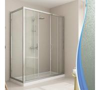 Box Doccia Angolare 75x120 cm 2 Ante Scorrevoli in Cristallo Opaco 6mm H198 Fosterberg Viborg Duo