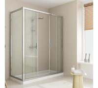 Box Doccia Angolare 75x150 cm 2 Ante Scorrevoli in Cristallo Trasparente 6mm