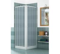 Box Doccia Angolare 75x75 cm 2 Ante a Soffietto in PVC H185 Caldoni Manen Bianco