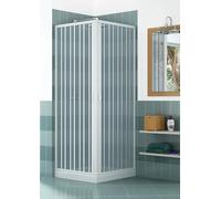 Box Doccia Angolare 75x75 cm 2 Ante a Soffietto in PVC H185 Manen Bianco