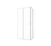 Box Doccia Angolare 75x75 cm Vetro Trasparente 4 mm Profili Bianchi h185cm mod. Grenada