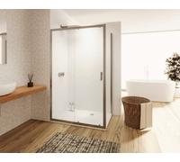 Box Doccia Angolare 80x110cm con Apertura Scorrevole da 110cm e Parete Fissa da 80cm con Vetro Temperato Opaco da 6mm Antinfortunistico con Trattamento Anticalcare Altezza 190cm