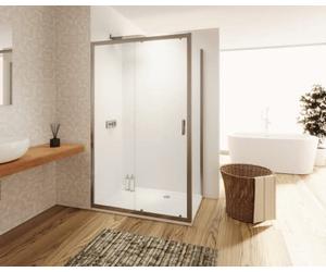 Box Doccia Angolare 80x110cm con Apertura Scorrevole da 110cm e Parete Fissa da 80cm con Vetro Temperato Opaco da 6mm Antinfortunistico con Trattamento Anticalcare Altezza 190cm