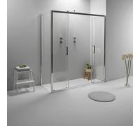 Box Doccia Angolare 80x170 cm - Cabina Doccia con Lato Fisso Trasparente, Temperato 6mm e Anticalcare, Porta Scorrevole, Profilo Cromato e Chiusura Magnetica - Facile da Installare e Pulire