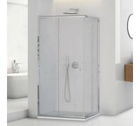 Box doccia angolare 80x80 cm doppio scorrevole vetro trasparente Tay
