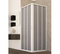 FORTE Box doccia Cabina doccia Angolare a soffietto in PVC Pannelli in Acrilico Dimensioni 75x90x185h cm - BZ101001 Spazio Giove