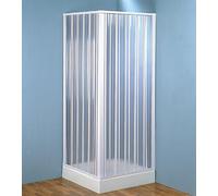 BOX CABINA DOCCIA ANGOLARE PVC A SOFFIETTO BIANCO 80X80 H 185 CM RIDUCIBILE