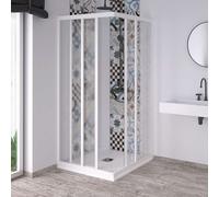 BOX DOCCIA ANGOLARE "ACRIL" BIANCO 65-70 x 85-90 cm - Ap. 46