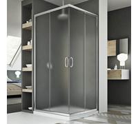 BOX DOCCIA ANGOLARE 70X75 CM CABINA VETRO 6MM SCORREVOLE CRISTALLO STAMPATO C