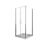 Box Doccia Angolare Con Parete Fissa Laterale e Porta Battente Apertura Saloon H.190 Vetro 6 mm Easy-clean Reversibile (Fissa 65-67,5 x Saloon 82-85)