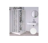 Box Doccia Angolare in Acrilico Effetto a Bolle Modello Acril H.190 CM 80-75 X 100-95 - Forte