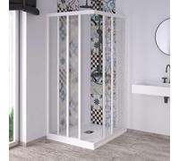 Box doccia angolare acrilico effetto a bolle Acril h.190 cm70-65 x 70-65 FORTE