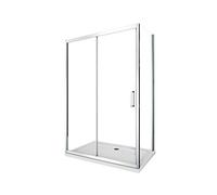 Box Doccia Angolare Parete Fissa Laterale e Porta Scorrevole Frontale Reversibile 6 mm Easy-Clean H.190 (77,5-80 fisso x 95-100 porta)