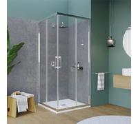 Box doccia angolare Piralla serie Indigo 1902 70x70 x H 195 cm con apertura scorrevole