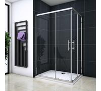 Box Doccia Angolare Porta Scorrevole 195cm Vetro Temperato 6mm Anticalcare