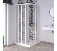 Box doccia angolare profili in PVC e acrilico 1,8 mm Cabina docce bagno 190H