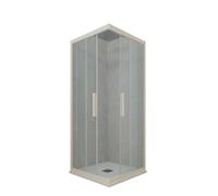 BOX DOCCIA ANGOLARE SCORREVOLE 100X100 CM VETRO TRASPARENTE CHAMPAGNE KOLORS