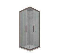 BOX DOCCIA ANGOLARE SCORREVOLE 110X120 CM VETRO TRASPARENTE CHOCOLATE KOLORS