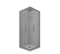 BOX DOCCIA ANGOLARE SCORREVOLE 70X80 CM VETRO TRASPARENTE LAVANDA MOD. KOLORS