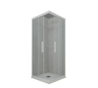 BOX DOCCIA ANGOLARE SCORREVOLE 75X100 CM VETRO TRASPARENTE BIANCO MATT KOLORS