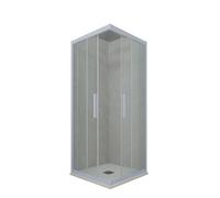 BOX DOCCIA ANGOLARE SCORREVOLE VETRO TRASPARENTE PROFILO BLU VINTAGE KOLORS