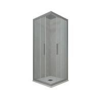 BOX DOCCIA ANGOLARE SCORREVOLE 75X110 CM VETRO TRASPARENTE SILVER MOD. KOLORS