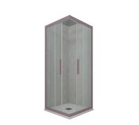 BOX DOCCIA ANGOLARE SCORREVOLE 75X120 CM VETRO TRASPARENTE LAVANDA MOD. KOLORS