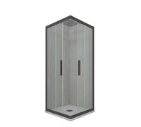 BOX DOCCIA ANGOLARE SCORREVOLE VETRO TRASPARENTE PROFILO ANTRACITE KOLORS