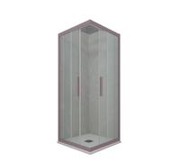 BOX DOCCIA ANGOLARE SCORREVOLE 90X100 CM VETRO TRASPARENTE LAVANDA MOD. KOLORS