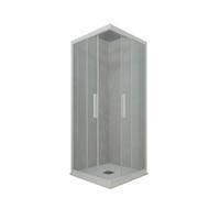 BOX DOCCIA ANGOLARE SCORREVOLE VETRO TRASPARENTE PROFILO BIANCO MATT KOLORS
