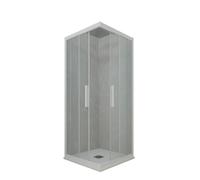 BOX DOCCIA ANGOLARE SCORREVOLE VETRO TRASPARENTE PROFILO BIANCO MATT KOLORS