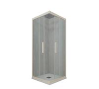 BOX DOCCIA ANGOLARE SCORREVOLE 80X100 CM VETRO TRASPARENTE CHAMPAGNE MOD. KOLORS