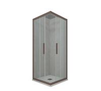 BOX DOCCIA ANGOLARE SCORREVOLE 70X120 CM VETRO TRASPARENTE CHOCOLATE MOD. KOLORS