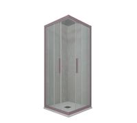 BOX DOCCIA ANGOLARE SCORREVOLE 100X100 CM VETRO TRASPARENTE LAVANDA MOD. KOLORS