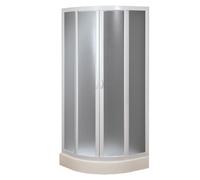 BOX DOCCIA ANGOLARE SEMICIRCOLARE 90x90CM PVC ACRILICO 2 ANTE SCORREVOLI