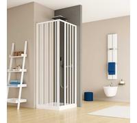 Box Doccia Angolo Soffietto Bianco Carmen AC Altezza cm 185 PVC e Maniglia - CONFEZIONE: 1 pz., Misure: 75x90 cm