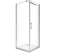 Box Doccia Battente Più Parete Fissa Laterale Vetro Temperato 8 mm Easy-clean Reversibile (PORTA 87-89 + FISSA 118,5-120,5)