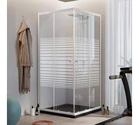 Box Doccia Bianco Rettangolare 70x90 CM H185 Vetro Serigrafato mod. Blanc