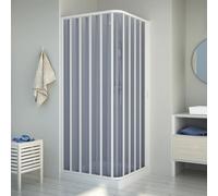 BOX DOCCIA ANGOLARE IN PVC 80X80 CM APERTURA LATERALE CABINA H185 RIDUCIBILE