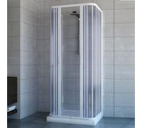 BOX DOCCIA 70x80x70 CM CABINA PARETE FISSA TRE LATI 3 A SOFFIETTO 14 COLORI