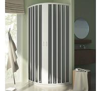 BOX DOCCIA SEMICIRCOLARE IN PVC ANGOLARE 90X90 CM R55 CENTRALE CABINA H185