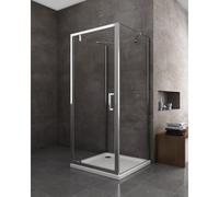 Box Doccia Con 2 Pareti Fisse Laterali e Porta Rototraslante 8MM H200 CROMO