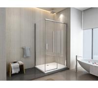 Box Doccia Con Parete Fissa Laterale e Porta Frontale Con Chiusura Soft Close Ammortizzata H200 8MM Telaio cromo lucido (CROMO, 75X150)