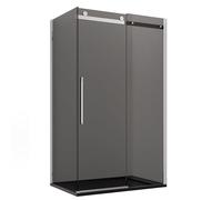 Box Doccia due lati Fume Nero porta scorrevole Senza profili H195 8mm anticalcare EUCLIDE - 70x110