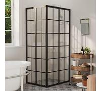 Box doccia ESG, 90 x 70 x 180 cm, vetro di sicurezza monolastra con profilo in alluminio, box doccia senza cornice, per bagno, ingresso angolare, materiale di montaggio incluso