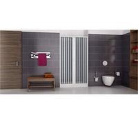 Box doccia estensibile in PVC a un lato due ante apertura centrale cm 130/140