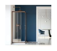 BOX DOCCIA FORTE FUSION COLOR ANGOLARE SILVER CRISTALLO TRASPARENTE 6 MM