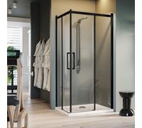 Box doccia Idralite vetro 8 MM h 200 mod. Prime Corner 80x100 CM Black