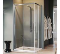 BOX DOCCIA ANGOLARE 80X120CM VETRO 8MM ANTICALCARE SCORREVOLE CABINA DESTRA
